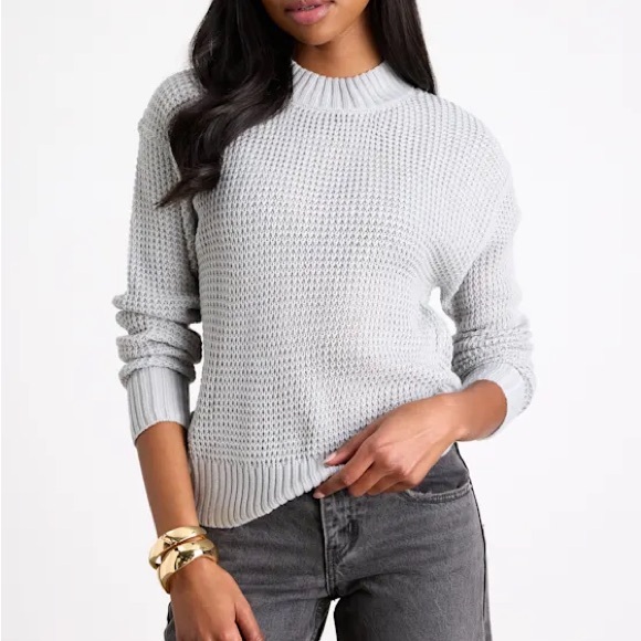 Lulus Campfire Cozy Light Grey Cropped Sweater - Size M - Picture 4 of 4